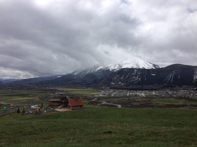 The view of the town of Crested Butte from the Lupine Trail