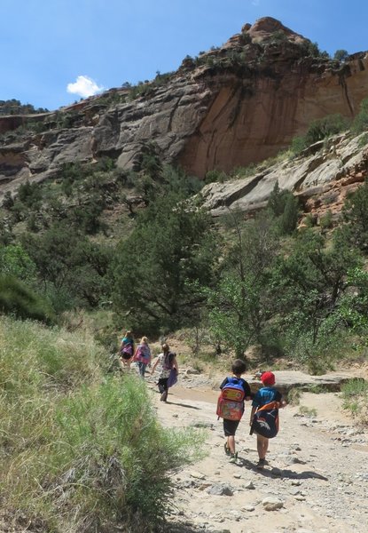 A 3rd grade class enjoys a spring field trip into Echo Canyon