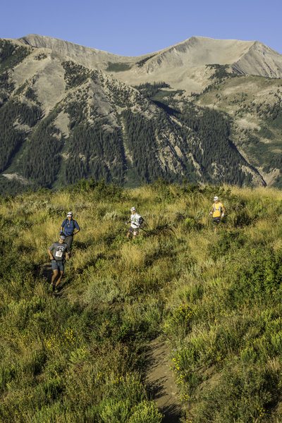 Near the beginning of the race - looking back at the Whetstone Mountains.