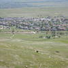 Paraglider preparing to land down below