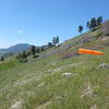 Windsocks indicate one of the glider launching areas