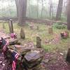 Just off the trail, a cemetery is maintained and still visited. A piece of history of the area.