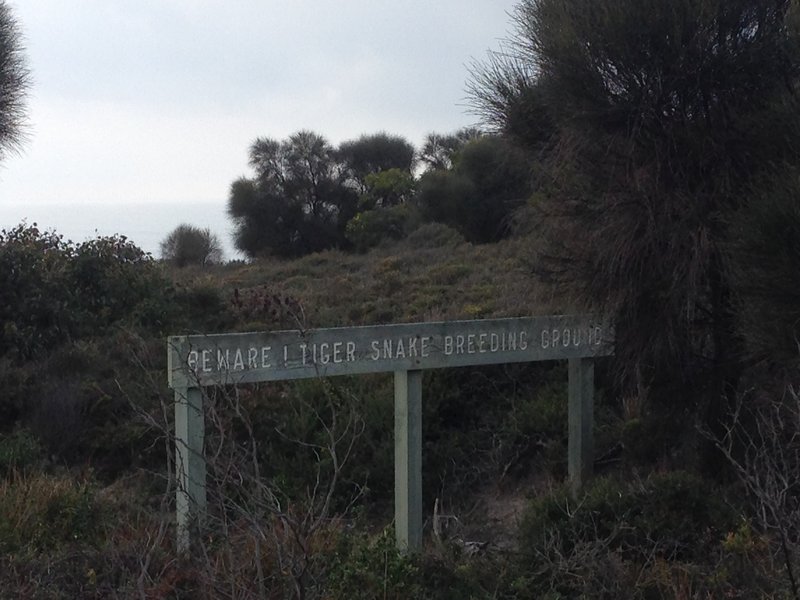 Sign at the corner where the trail heads up hill.