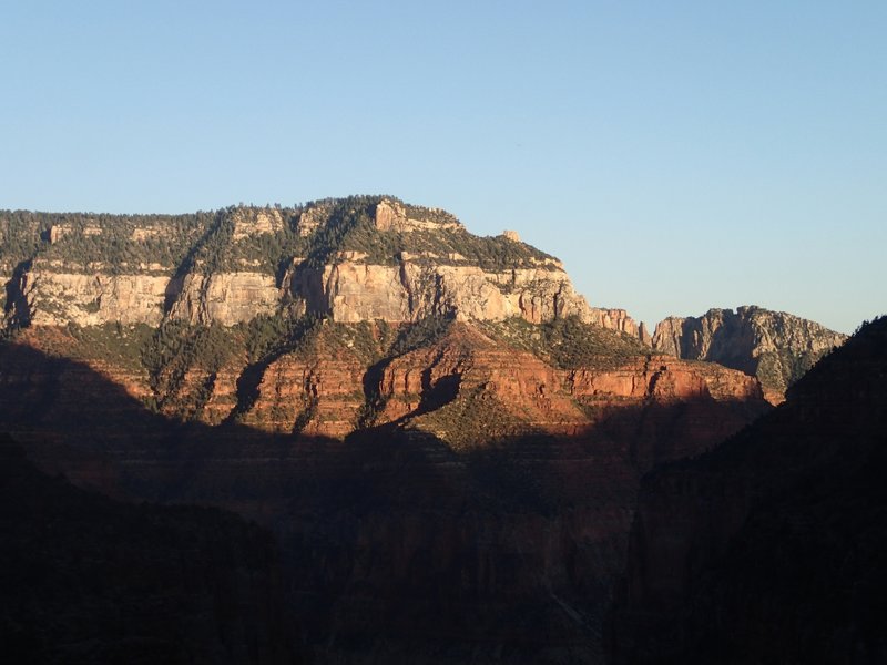 Sunset lights up the canyon walls