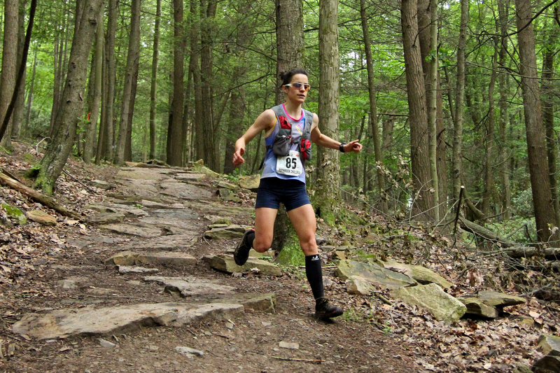 Bombing over the rocks at during the Rothrock Trail Race