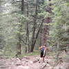 This part of the Saddle Rock Trail is rocky and steep