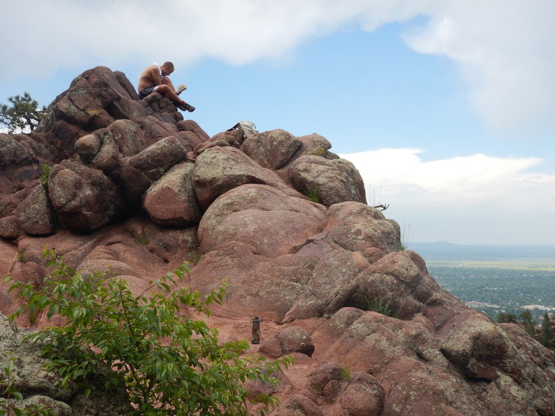 This rocky outcrop makes a pleasant spot for reading