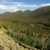 View east from Bierstadt Lake Trail in Rocky Mountain National Park