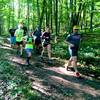 Heading out from the trailhead on a group run