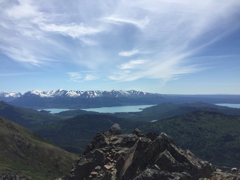 View from the top onto Hidden Lake