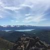 View from the top onto Hidden Lake