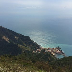 Vernazza far below