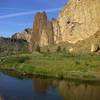 View of the river and red Rhyolite intrusion.