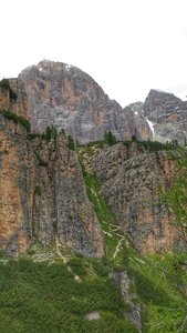 The tight switchbacks descending before the climb begins.