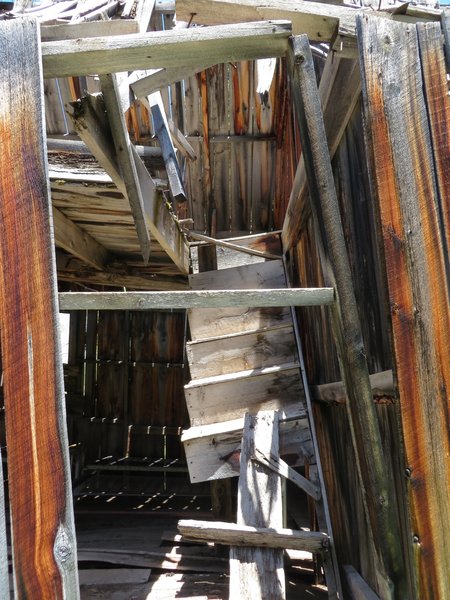 Not much left of the stairs within the Yellow Jacket Mine building and the walls are leaning too.