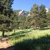 Beautiful views of the Flatirons from Bluebell Spur Trail.