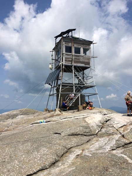 Summit of Mt. Cardigan with fire tower (photo looking NW).