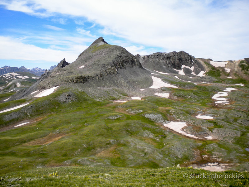 Looking across Stony Pass towards Green Mountain, from near Buffalo Boy Ridge.