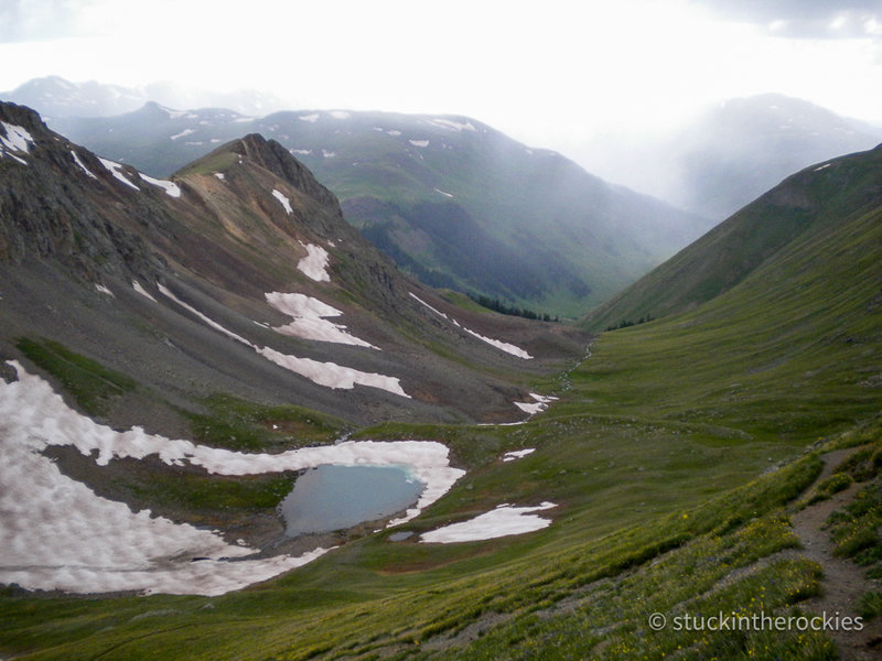 Descending towards Grouse Gulch.