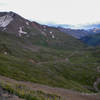 Looking back towards Animas Forks and Grouse Gulch from the top of Engineer Pass.