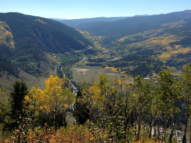 Highway 24 and the Minturn valley far below.