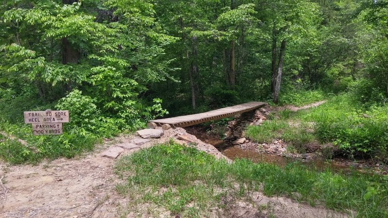 Intersection of Sore Heel Trail with Bald Rock Fork Rd.