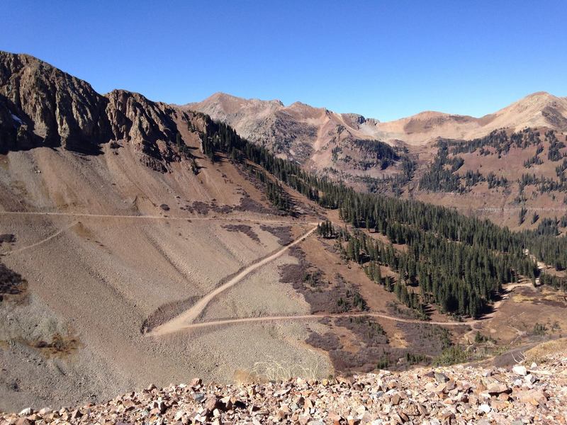 Looking back at the climb from Columbus Mine.