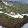 Looking back down American Basin