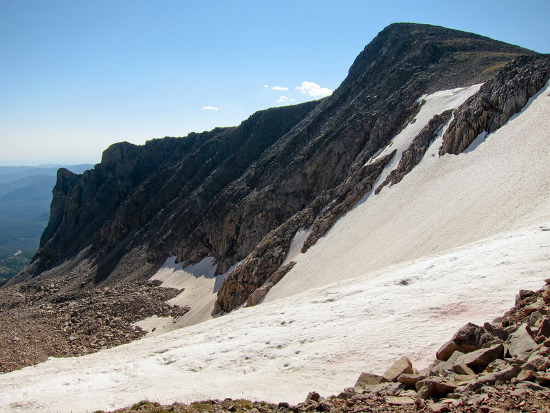 Hallett Peak and Tyndall Glacier in Rocky Mountain National Park