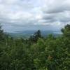 The view from the summit on a cloudy day.