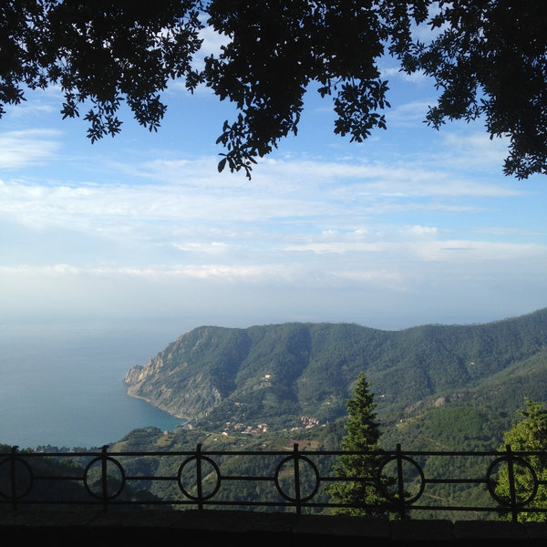 View of Monterosso and Punta Mesco from the Sanctuary of Soviore