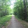 The wide open rail trail is nearly empty on weekdays.