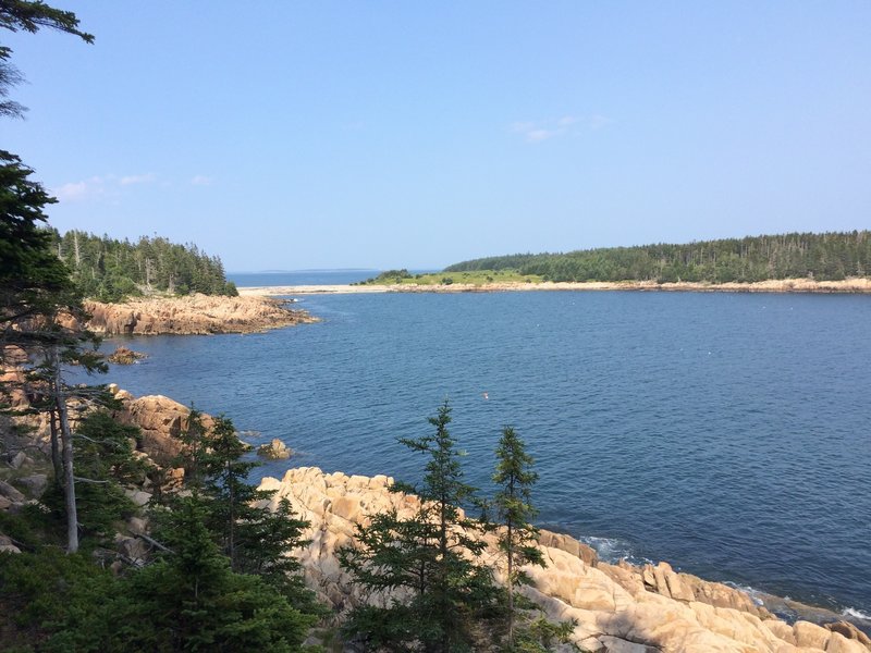 A view to the northeast of the rocky isthmus over to Eastern Point.