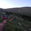 Leaving the trees and approaching the steepest section of the trail