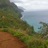 Dirt portion of trail, on cliff's edge