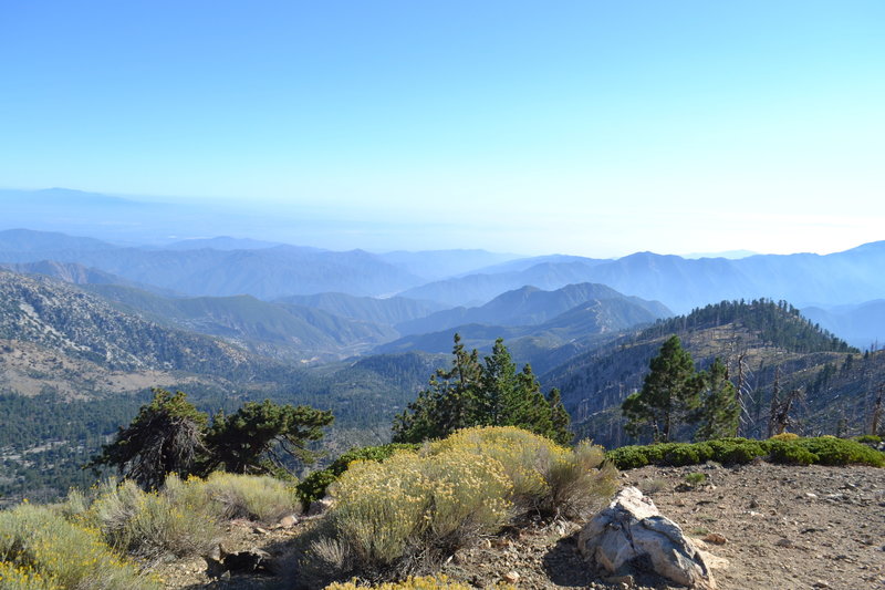 View San Gabriel Canyon and the distant Los Angeles Basin