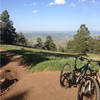 Near the Top of Castle Trail after climbing up the technical singletrack.