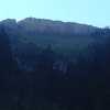 The large limestone cliffs that hang over the east wall of Birch Canyon