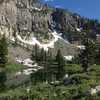 A view of the cirque's headwall above High Creek Lake