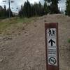 Start or end trail Marker for Mammoth Mountain Trail.