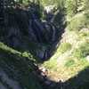 A view of the waterfalls coming from a spring that feeds Cherry Creek