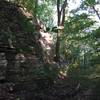 Rock wall at the top of the Toll Gate Trail.