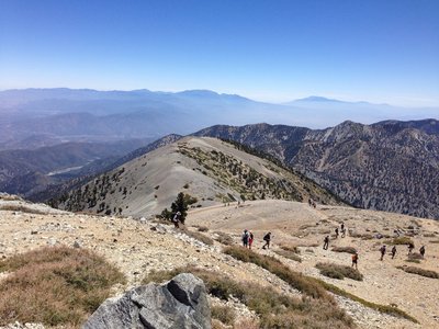Headed down Devils Backbone off the summit. This descent is tricky/technical due to loose stone, sometimes deep with large stone pieces. I don't hike with poles but I could have used them here.