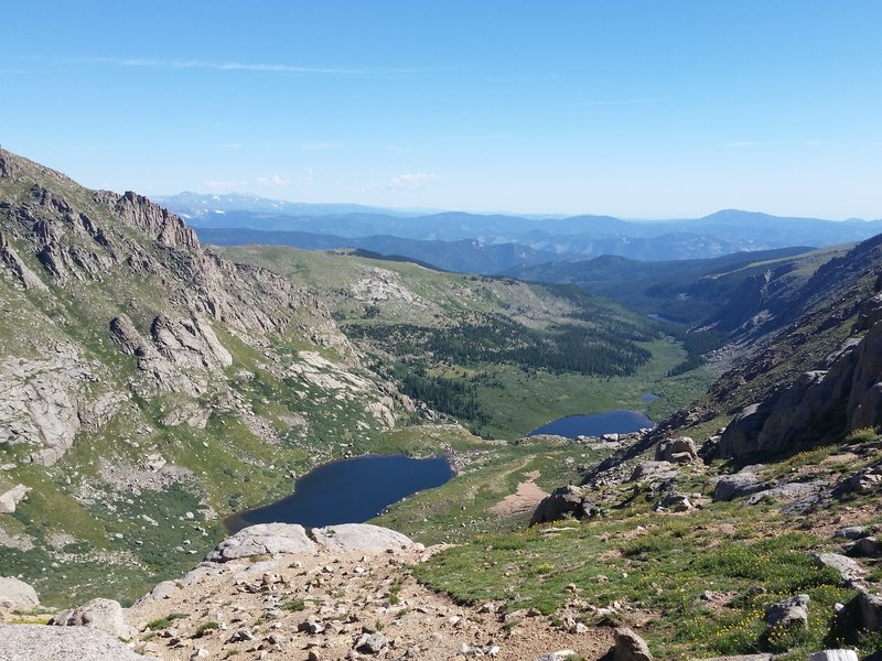 Beautiful overlook of both Chicago Lakes and Idaho Springs Reservoir in the distance.