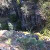 A view into the bedrock that has been incised at the mouth of Steel Hollow.