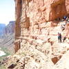 Hikers approaching the granaries