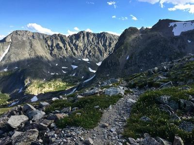 The ascent/descent from Pawnee Pass is incredibly beautiful. A top spot in Colorado.