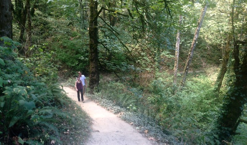 A couple enjoy the Wild Cherry Trail. Bill Cunningham Photo