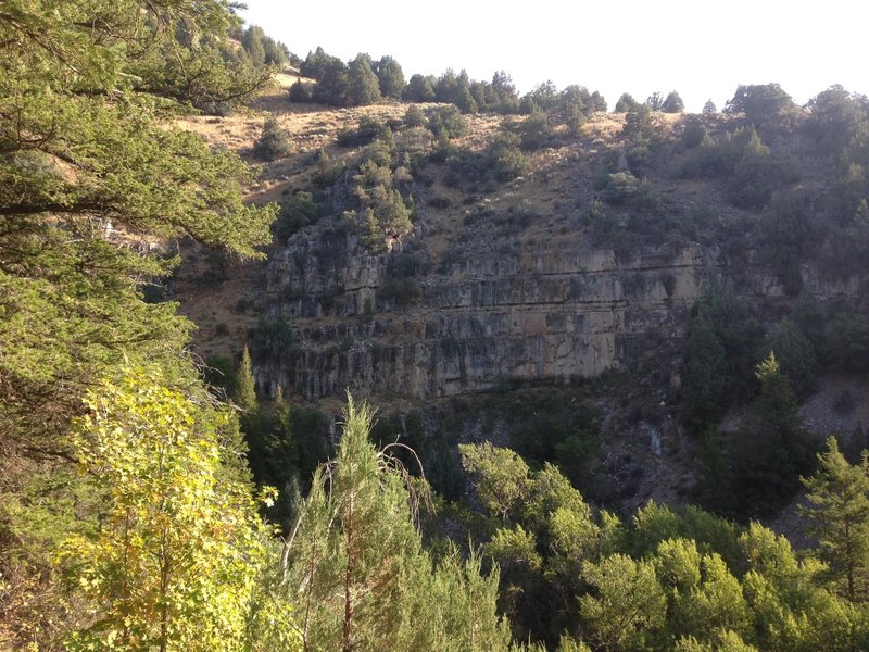 A view of some of the cliffs on the east side of Cottonwood Canyon