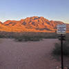 Lost Dog's center, at the junction of Mayberry, Baby Head, and La Espina Ledge. The Franklin Mountains are in the background.